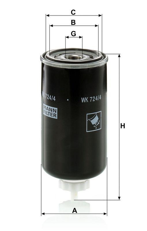 MANN-FILTER WK 724/4 Kraftstoffilter