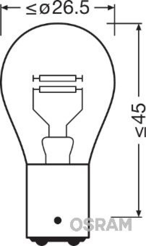 OSRAM 7225 Glühbirne Brems-/Schlusslicht 12V 21/4W