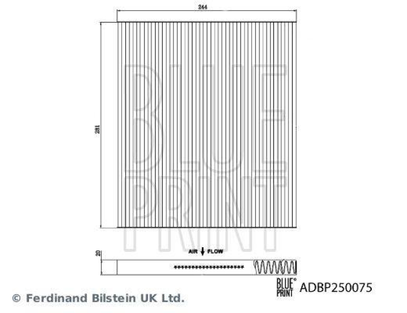 BLUE PRINT ADBP250075 Innenraumfilter für NISSAN