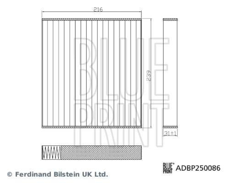 BLUE PRINT ADBP250086 Innenraumfilter für BMW