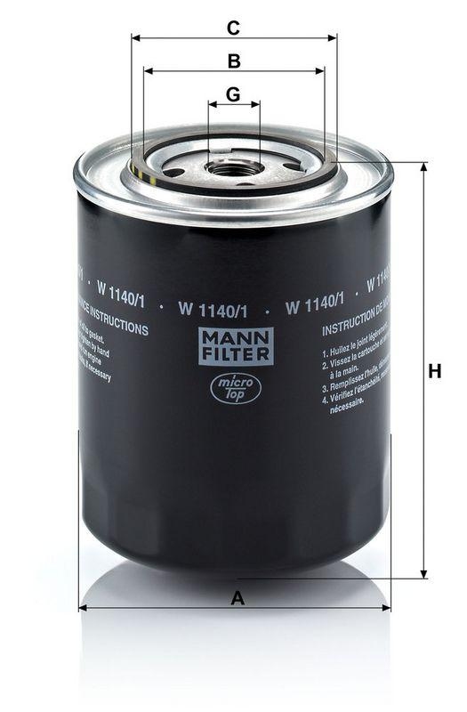 MANN-FILTER W 1140/1 &Ouml;lfilter f&uuml;r VW