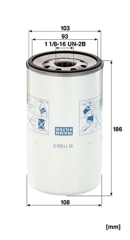 MANN-FILTER W 1168/3 &Ouml;lfilter f&uuml;r Volvo