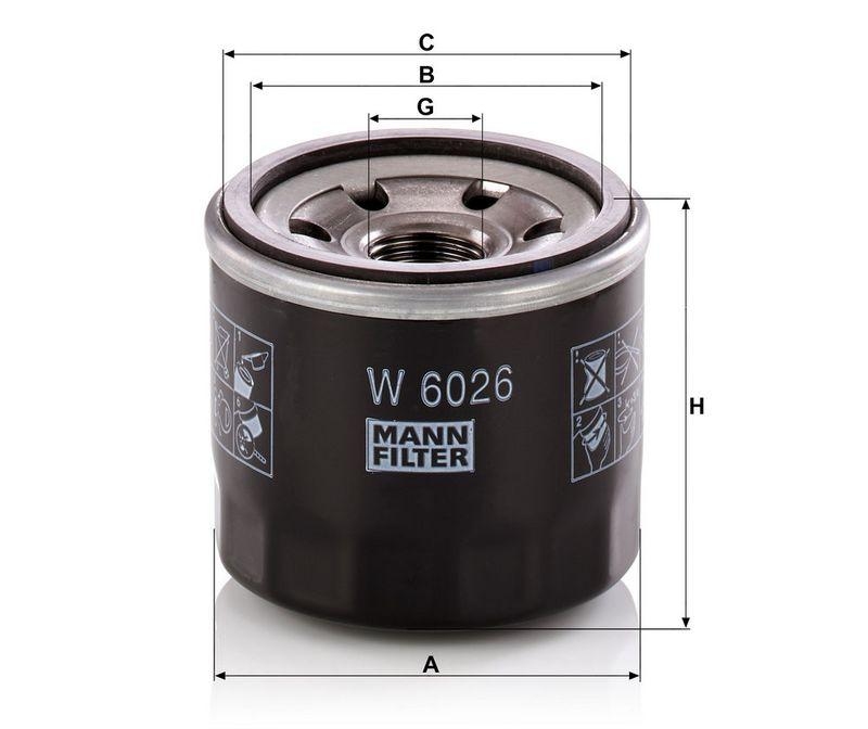 MANN-FILTER W 6026 &Ouml;lfilter f&uuml;r Suzuki