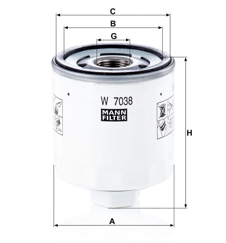 MANN-FILTER W 7038 &Ouml;lfilter f&uuml;r Ford