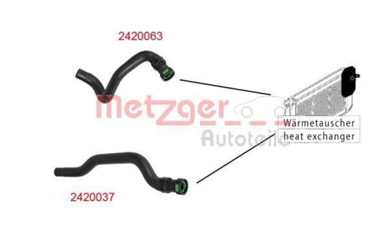 METZGER 2420063 Kühlerschlauch für FORD