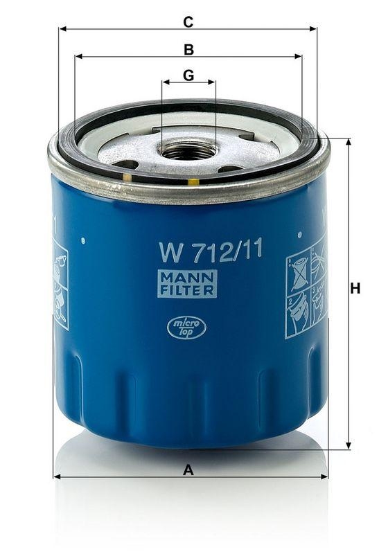 MANN-FILTER W 712/11 &Ouml;lfilter f&uuml;r PSA