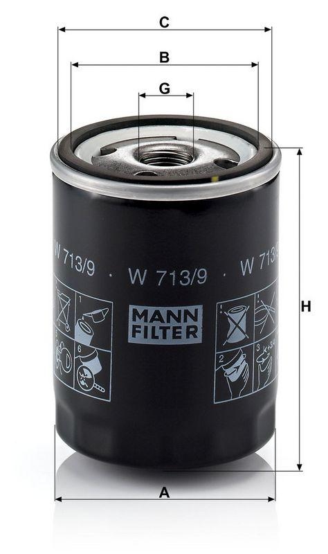 MANN-FILTER W 713/9 &Ouml;lfilter f&uuml;r Land Rover