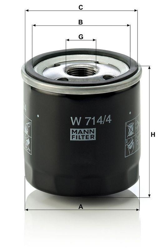 MANN-FILTER W 714/4 &Ouml;lfilter f&uuml;r Fiat Gruppe