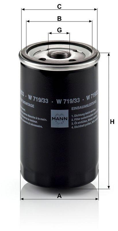 MANN-FILTER W 719/33 &Ouml;lfilter f&uuml;r Rover