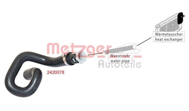 METZGER 2420078 K&uuml;hlerschlauch f&uuml;r FORD
