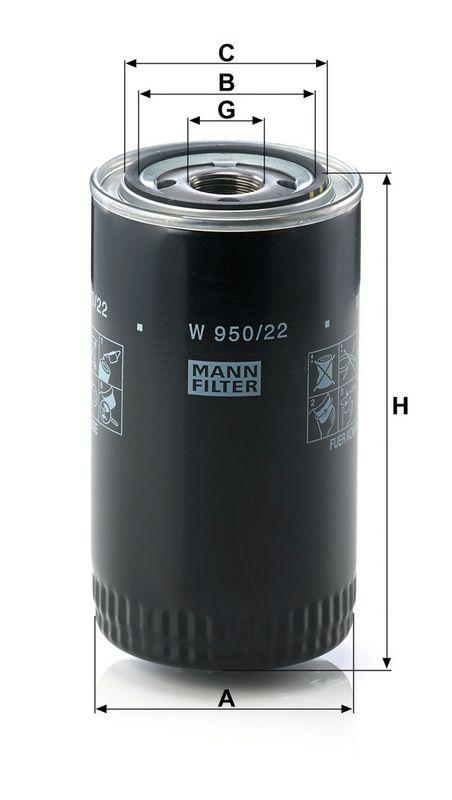 MANN-FILTER W 950/22 &Ouml;lfilter f&uuml;r Zetor