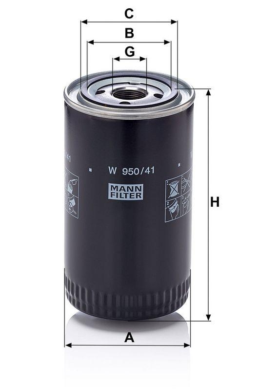 MANN-FILTER W 950/41 &Ouml;lfilter f&uuml;r Komatsu