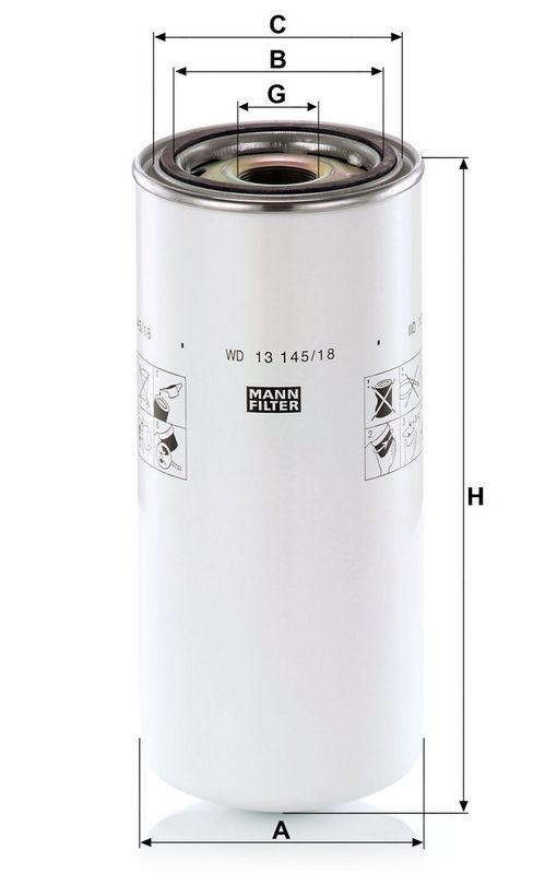 MANN-FILTER WD 13 145/18 &Ouml;lfilter f&uuml;r Caterpillar