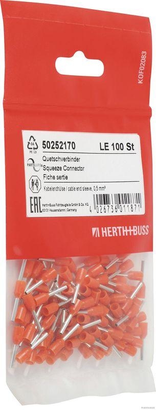 HERTH+BUSS 50252170 Quetschverbinder Kabelendh&uuml;lse, 0,5 mm&sup2;, orange