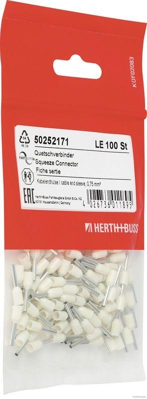 HERTH+BUSS 50252171 Quetschverbinder Kabelendh&uuml;lse, 0,75 mm&sup2;, wei&szlig;