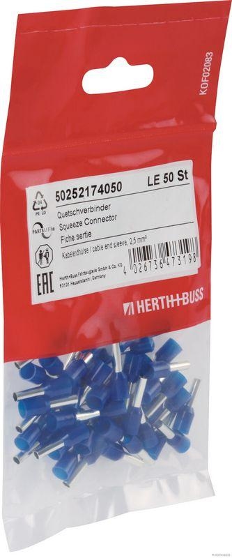 HERTH+BUSS 50252174050 Quetschverbinder Kabelendh&uuml;lse, 2,5 mm&sup2;, blau