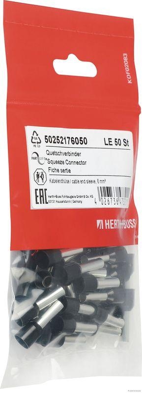 HERTH+BUSS 50252176050 Quetschverbinder Kabelendh&uuml;lse, 6 mm&sup2;, schwarz