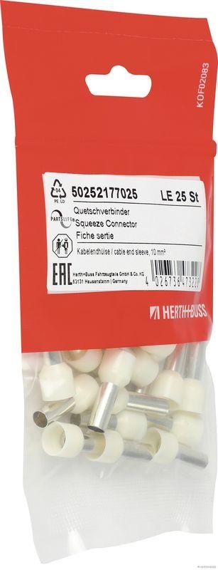 HERTH+BUSS 50252177025 Quetschverbinder Kabelendhülse, 10 mm², weiß