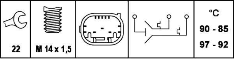 HELLA 6ZT 007 800-121 Temperaturschalter für BMW