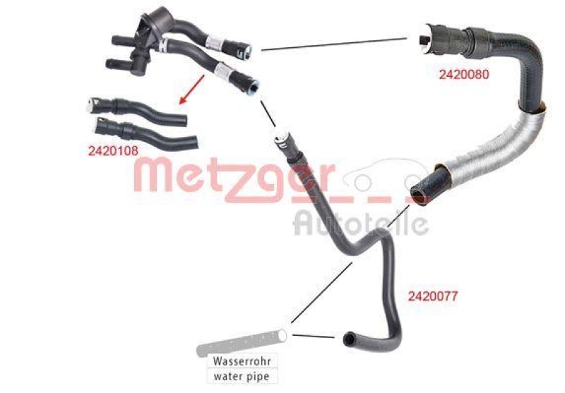 METZGER 2420108 K&uuml;hlerschlauch f&uuml;r FORD