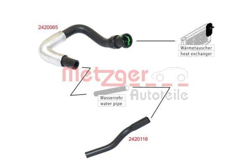 METZGER 2420116 K&uuml;hlerschlauch f&uuml;r FORD