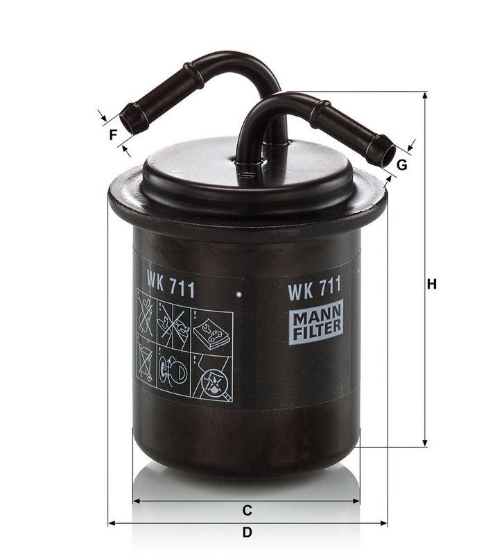 MANN-FILTER WK 711 Kraftstoffilter f&uuml;r Subaru