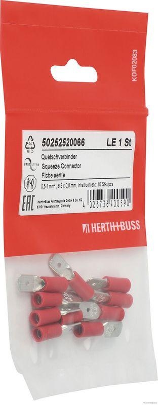 HERTH+BUSS 50252520066 Quetschverbinder 0,5 - 1 mm&sup2;, 6,3 x 0,8 mm, DIN 46245, 10 St&uuml;ck