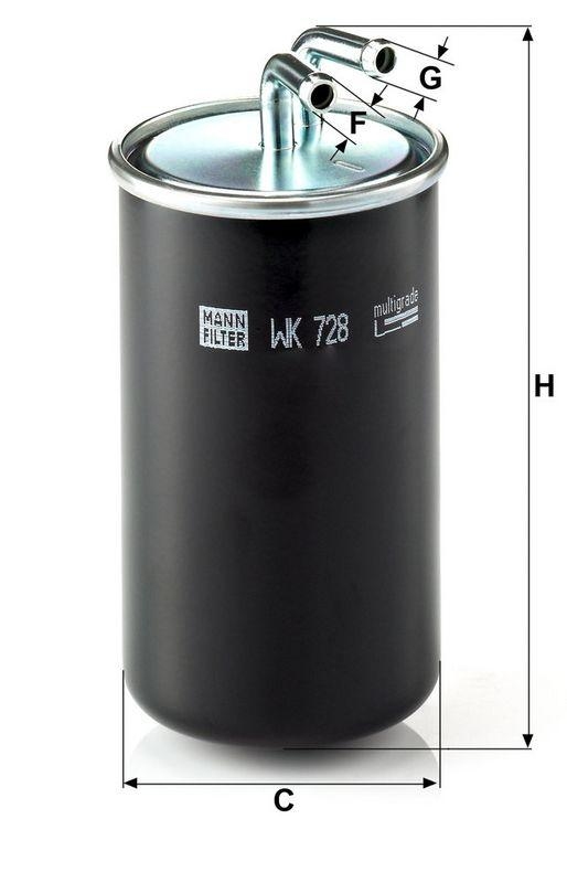 MANN-FILTER WK 728 Kraftstoffilter f&uuml;r Mitsubishi