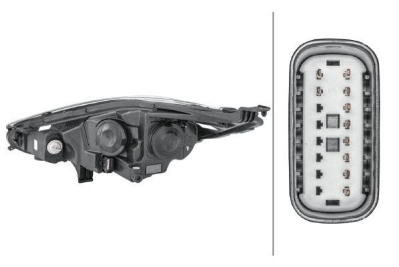 HELLA 1EE 354 803-021 Heckscheinwerfer rechts Halogen FORD