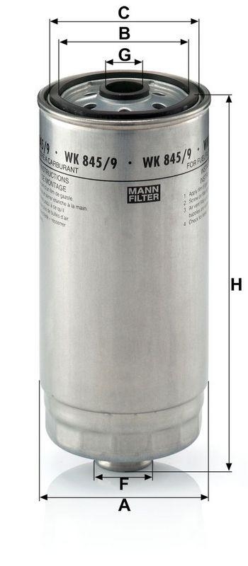 MANN-FILTER WK 845/9 Kraftstoffilter f&uuml;r Renault Truck-RVI