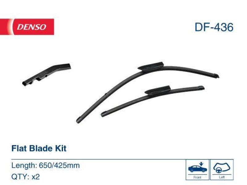 DENSO DF-436 Wischer Flat Blade KIT BMW 1 (F40) 118 i (19-)