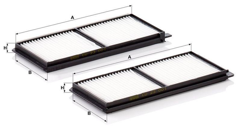 MANN-FILTER CU 23 001-2 Innenraumluftfilter f&uuml;r Mazda