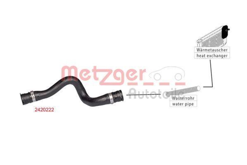 METZGER 2420222 K&uuml;hlerschlauch f&uuml;r CITROEN/DS/PEUGEOT