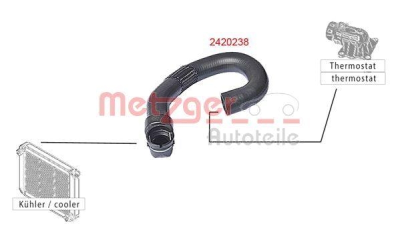 METZGER 2420238 K&uuml;hlerschlauch f&uuml;r CITROEN/FIAT/PEUGEOT