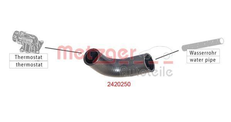 METZGER 2420250 K&uuml;hlerschlauch f&uuml;r CITROEN/FIAT/FORD/LANCIA/PEUGEOT