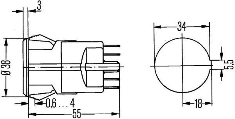 HELLA 6HF 002 372-041 Warnblinkschalter, 12V Druckbetätigung