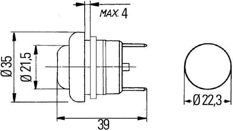 HELLA 6JF 001 571-041 Z&uuml;nd-/Startschalter 12V, 24V, Druckbet&auml;tigung