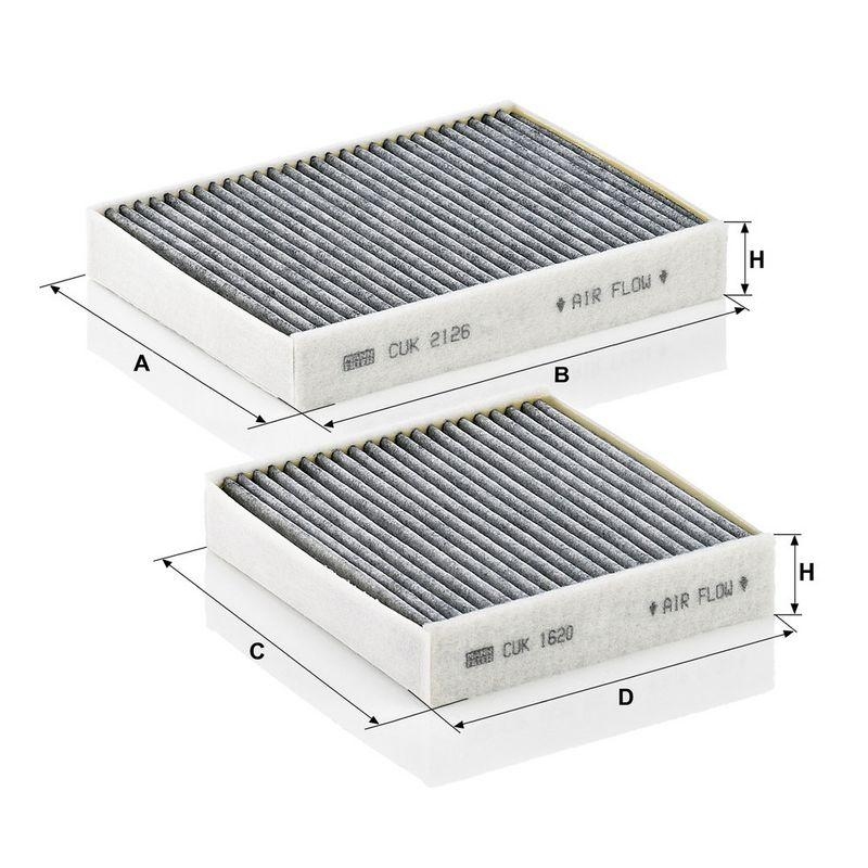 MANN-FILTER CUK 21 000-2 Innenraumluftfilter f&uuml;r PSA