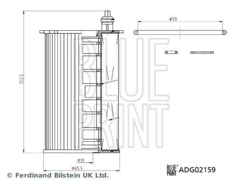 BLUE PRINT ADG02159 Ölfilter mit Dichtring für HYUNDAI