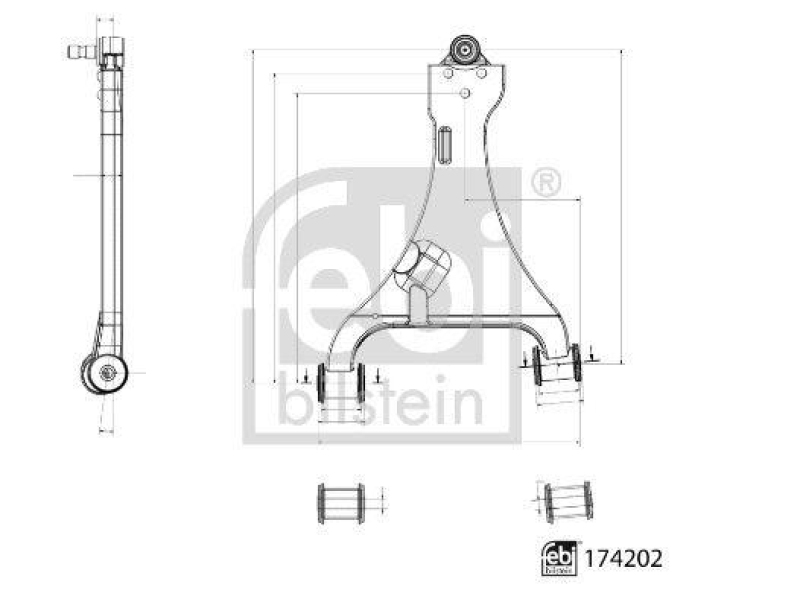 FEBI BILSTEIN 174202 Querlenker mit Lagern, Gelenk, Kronenmutter und Splint f&uuml;r TOYOTA