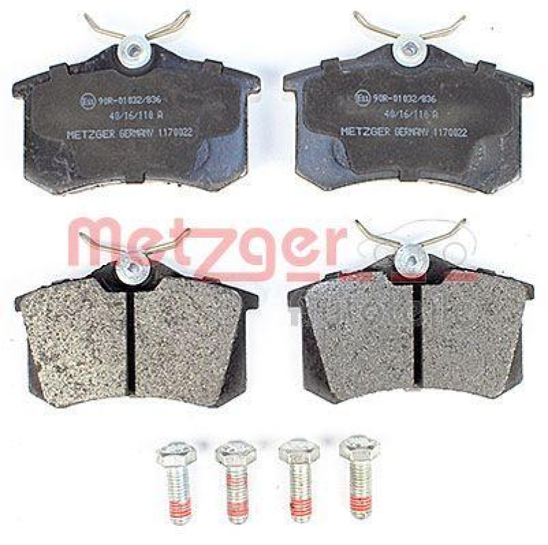 METZGER 1170022 Bremsbelagsatz, Scheibenbremse WVA 23 554