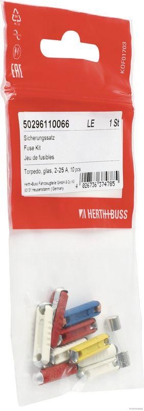 HERTH+BUSS 50296110066 Sicherungssatz Torpedo,glas, 2-25 A, 10 pcs