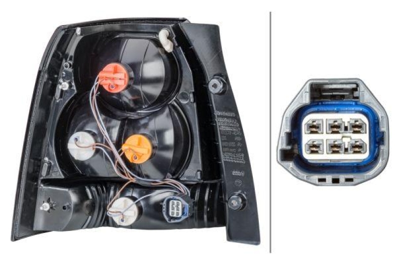 HELLA 2VA 354 666-121 Heckleuchte rechts Halogen LandRo