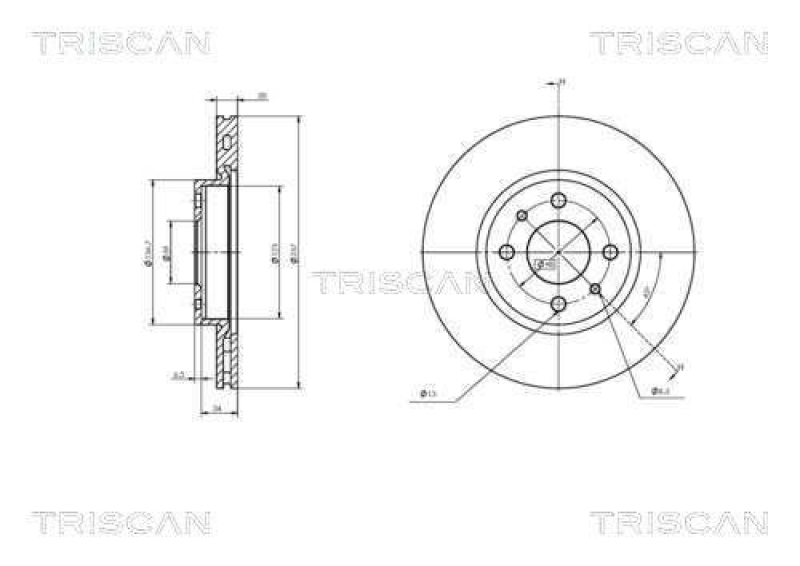 TRISCAN Bremsscheibe COATED