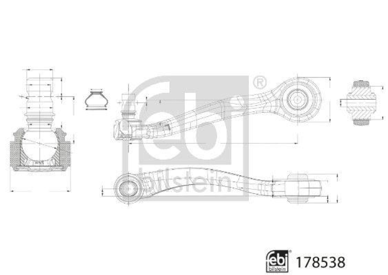 FEBI BILSTEIN 178538 Querlenker mit Lager und Gelenk für VW-Audi