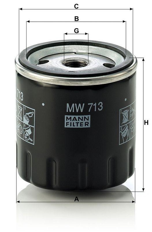MANN-FILTER MW 713 &Ouml;lfilter f&uuml;r Ducati Mot