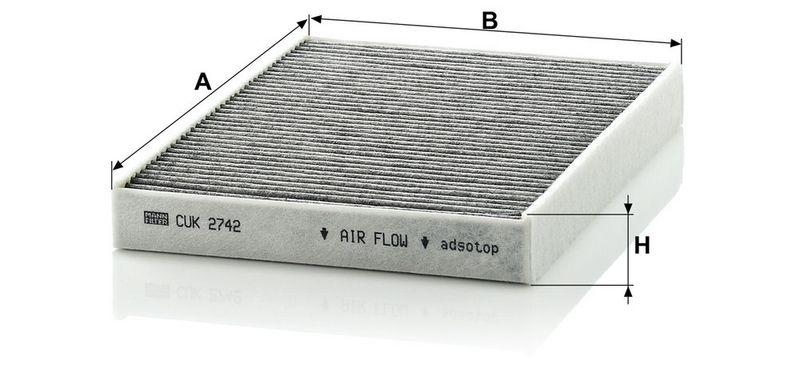 MANN-FILTER CUK 2742 Innenraumluftfilter f&uuml;r PSA