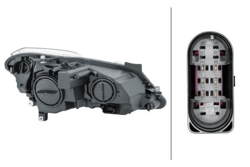 HELLA 1EL 009 647-911 Heckscheinwerfer links Halogen MB