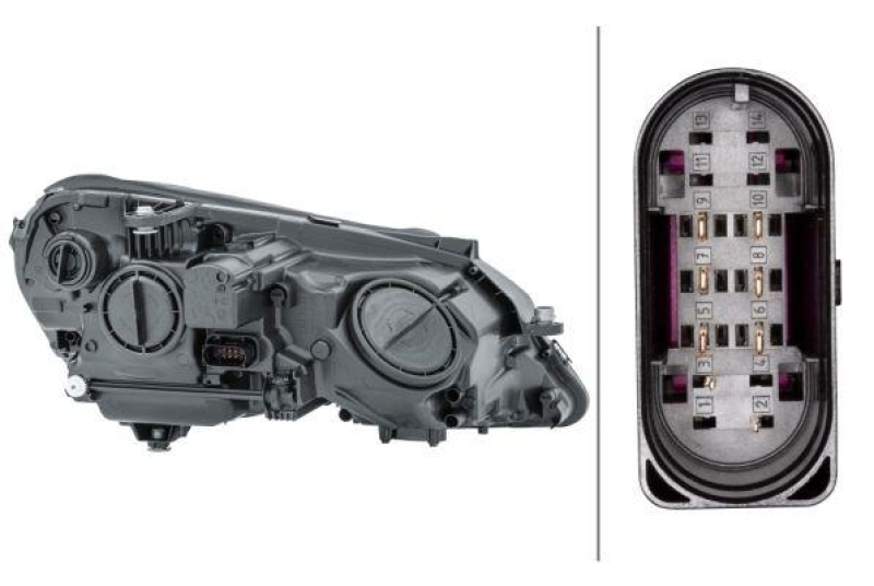 HELLA 1EL 010 800-011 Heckscheinwerfer links Halogen MB