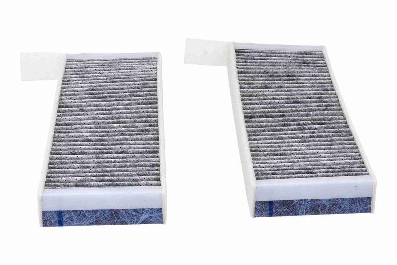 VEMO V42-32-0003 Filtersatz, Innenraumluft 256x97x32 mm, Biofunktionaler Aktivkohle für PEUGEOT